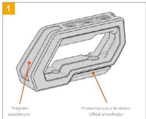 Blackmagic Design URSA Mini Pro 12K - Fixer la poignée supérieure équipée du viseur URSA viewfinder - 1