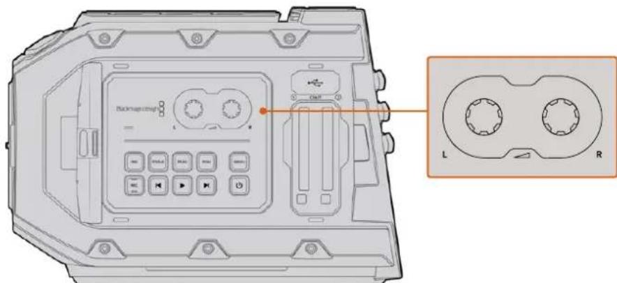 Blackmagic Design URSA Mini Pro 12K - Audio Level Adjustment Knobs - 1