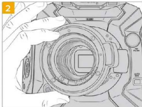 Blackmagic Design URSA Mini Pro 12K - To remove the original EF Mount from URSA Mini Pro 4.6K G2 or URSA Mini Pro 4.6K: - 2