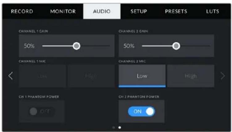 Blackmagic Design URSA Mini Pro 12K - XLR Audio Settings 2 - 1
