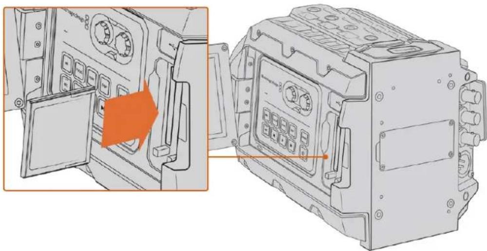 Blackmagic Design URSA Mini Pro 12K - To insert a CFast card: - 1