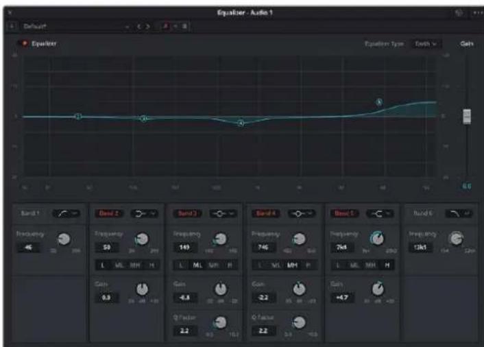 Blackmagic Design URSA Mini Pro 12K - Pour ajouter un égaliseur à une piste : - 2