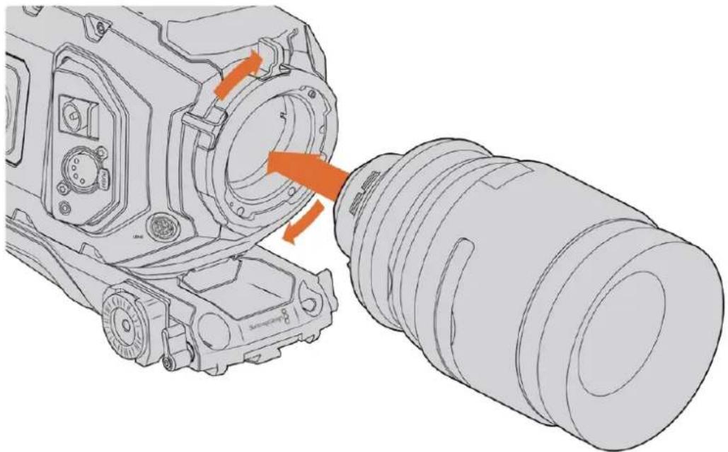 Blackmagic Design URSA Mini Pro 12K - EFマウntleNsを取り付し: - 2