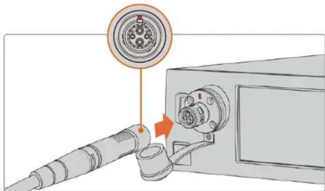 Blackmagic Design URSA Mini Pro 12K - To connect the cable: - 1