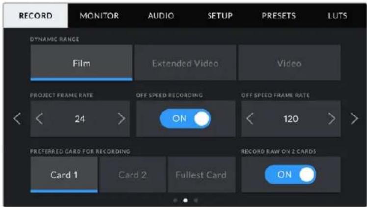 Blackmagic Design URSA Mini Pro 12K - Record Settings 2 - 1