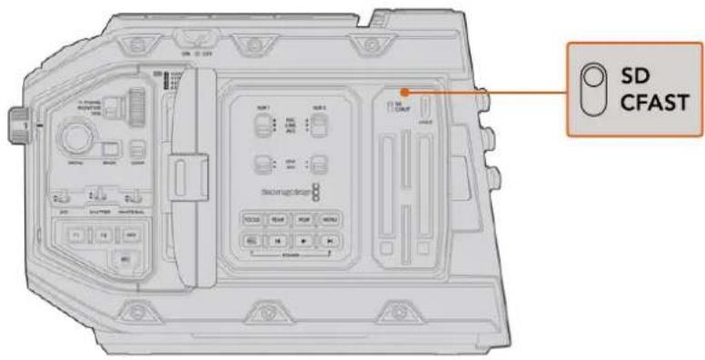 Blackmagic Design URSA Mini Pro 12K - To insert an SD Card: - 1