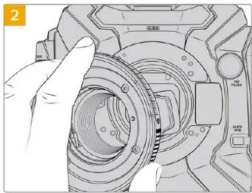 Blackmagic Design URSA Mini Pro 12K - Attaching the F Mount - 2