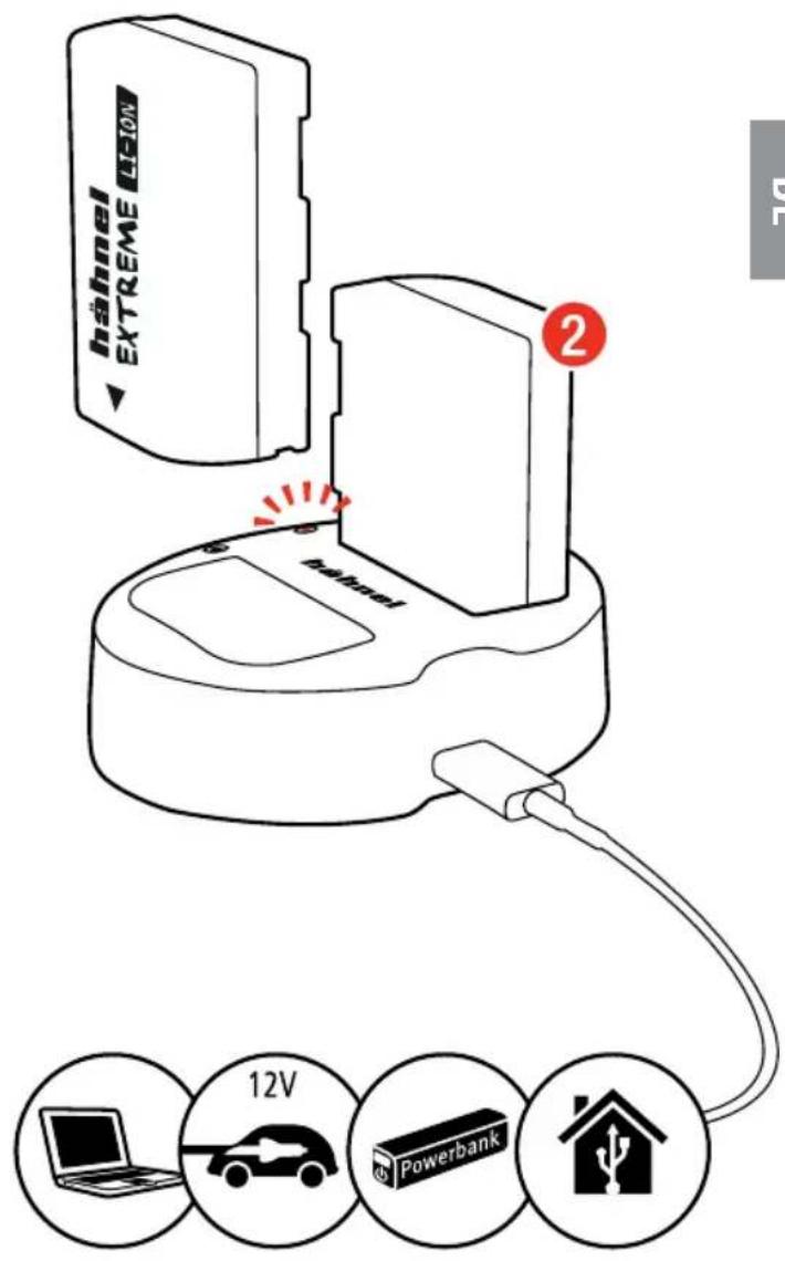 Hähnel HLXEL15HP - Ladegerät an USB anschlieben - 2