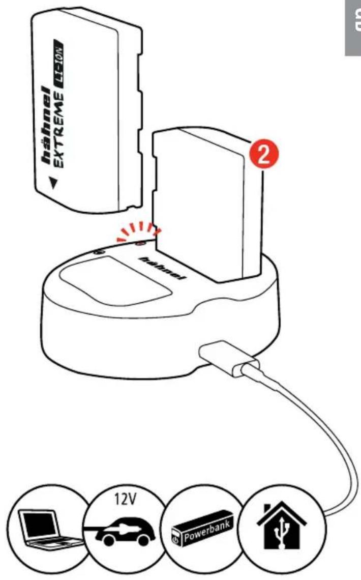 Hähnel HLXEL15HP - Connect charger to USB - 2