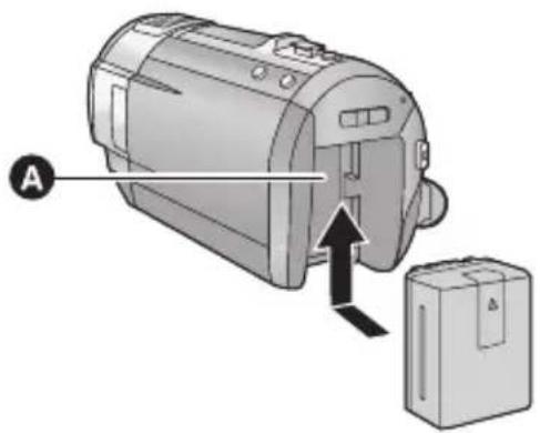 PANASONIC HCV720GK - 安装 / 取下电池 - 1