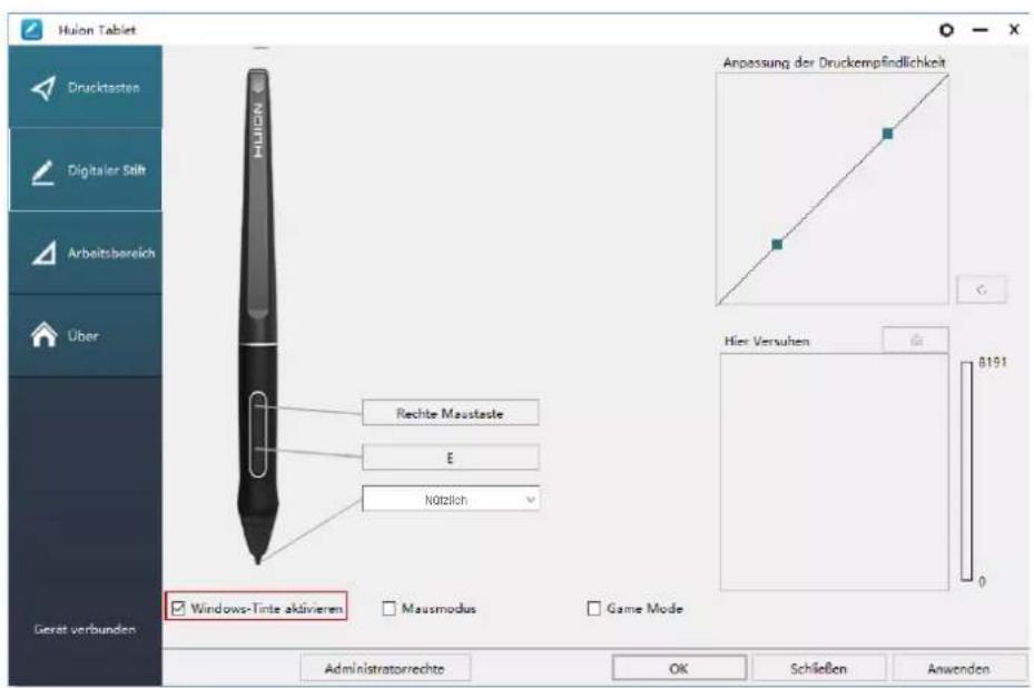 Huion Kamvas 22 Plus - Windows Ink aktivieren - 1