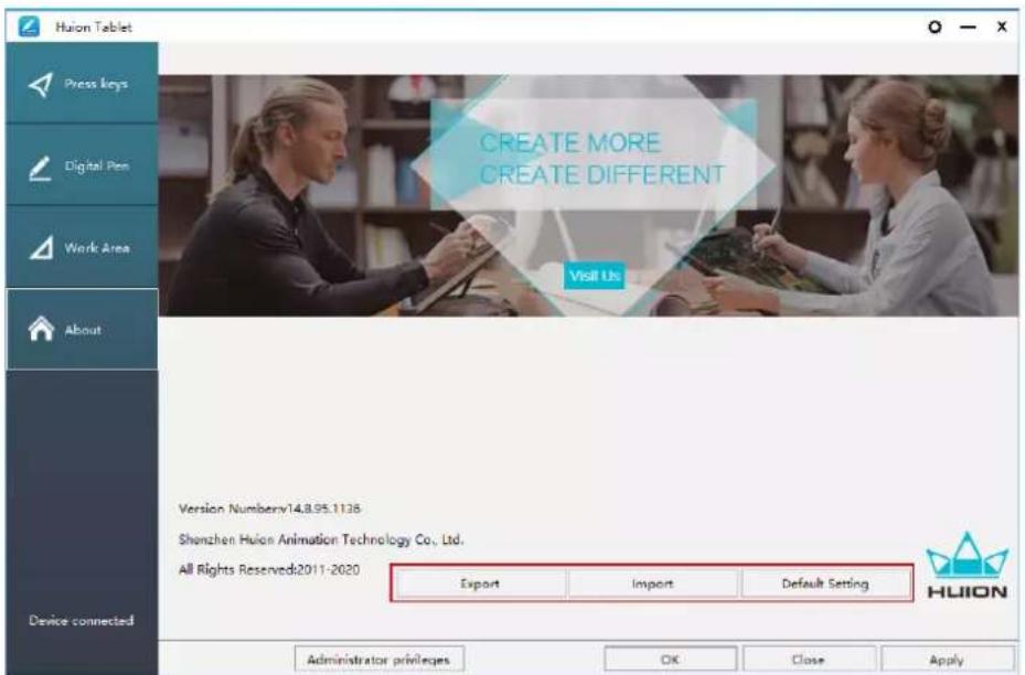 Huion Kamvas 22 Plus - Data Export and Import - 1