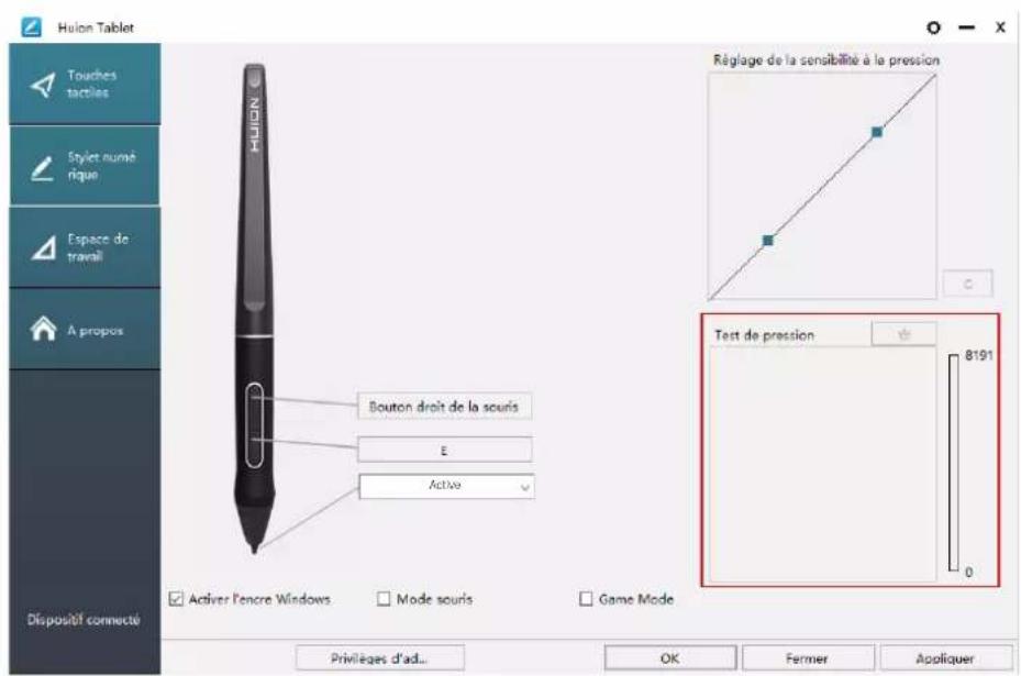 Huion Kamvas 22 Plus - Test de la pression du stylet - 1