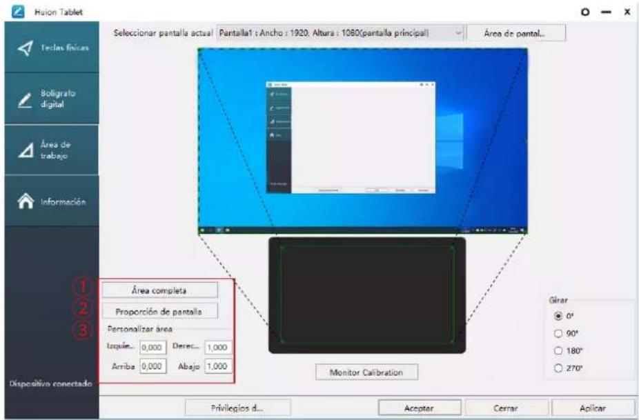 Huion Kamvas 22 Plus - Configuración del Area de trabajo - 1