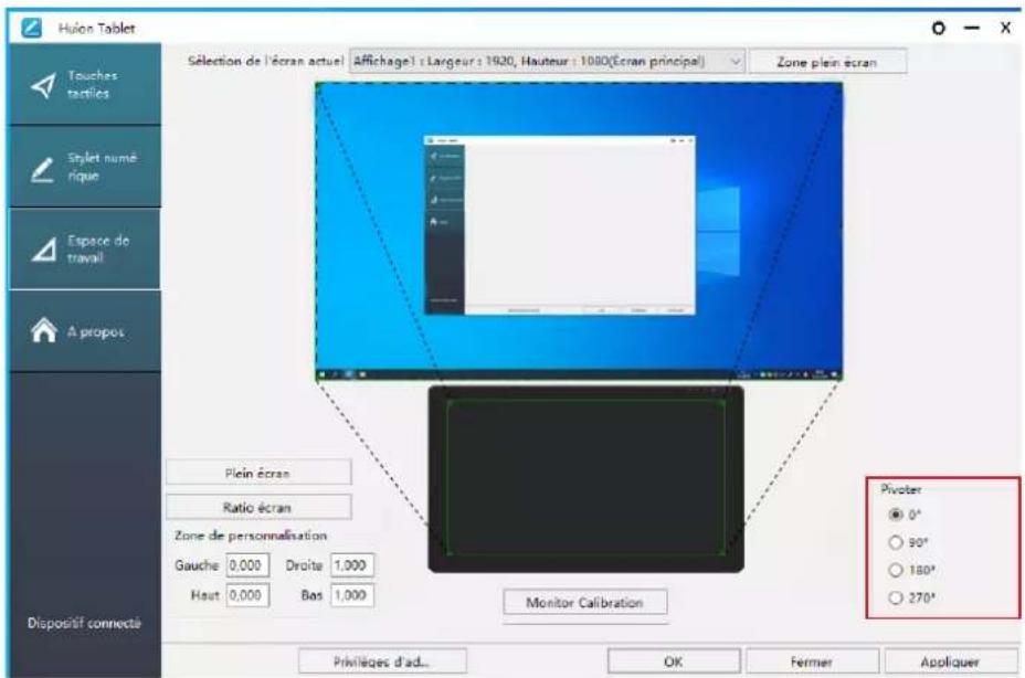 Huion Kamvas 22 Plus - Rotation de la zone de travail - 1