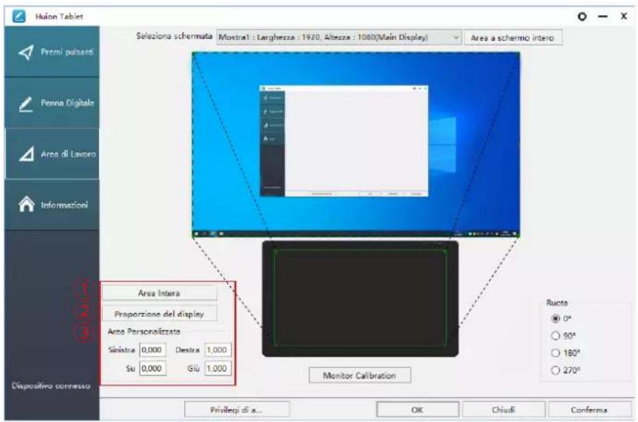 Huion Kamvas 22 Plus - Impostazione dell'Area di Lavoro - 1