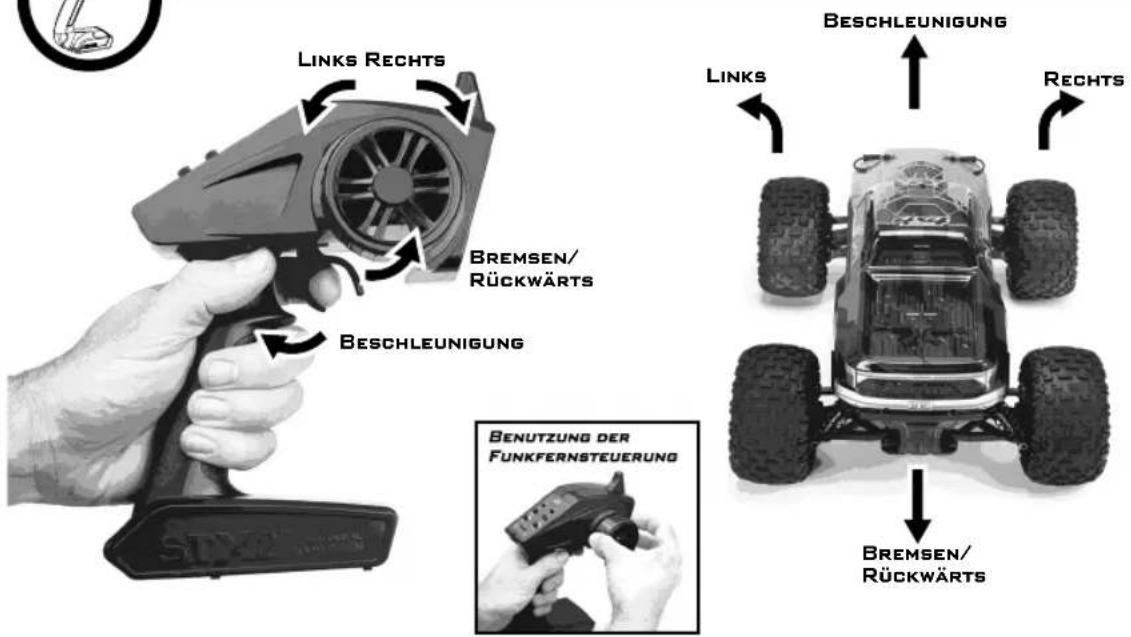 ARRMA Granite 4x4 Mega RTR - LEGEN SIE DIE AA BATTERIEN IN DAS STEUERGERÄT EIN - 10