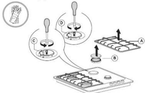 INDESIT ING 61TBK - REEMPLACEMENT DES INJECTEURS (voir le tableau des injecteurs dans le Consignes de sécurité) - 1