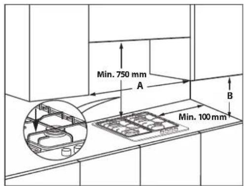 INDESIT ING 61TBK - OBLIGATORYJNE WYMIARY IODLEGOSCI - 2