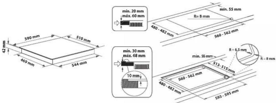 INDESIT ING 61TBK - DIMENSOES EDISTANCIAS A SEREM MANTIDAS - 1