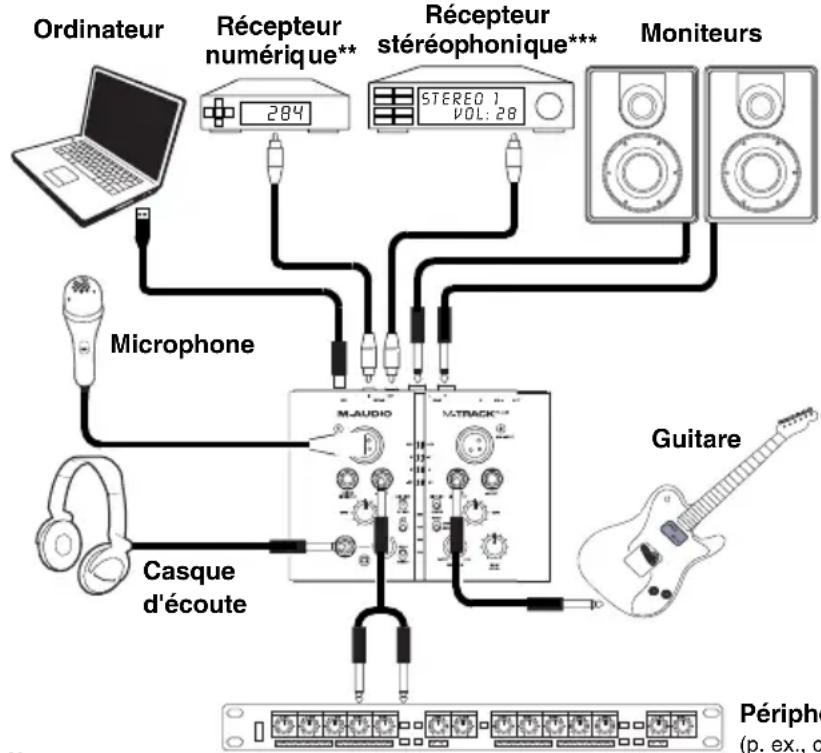 M-AUDIO Track Plus - Scheme de connexion* - 1