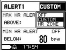 GLOBALSAT GH625XT - • 6.2.2-3 Alerte Frequency Cardiaque - 1