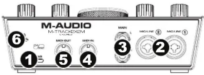 M-AUDIO Track 2X2M - Panneau arrête - 1