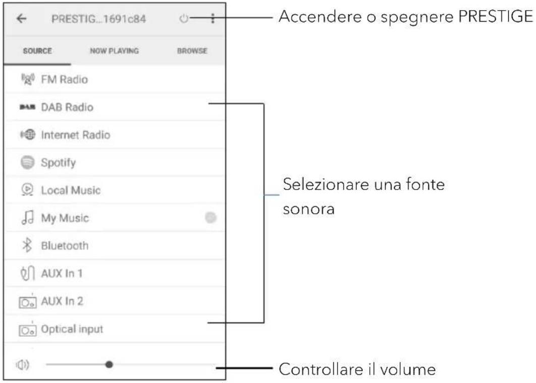 SONORO Prestige SO330 V3 - Controllare PRESTIGE tramite l'app UNDOK™. - 1