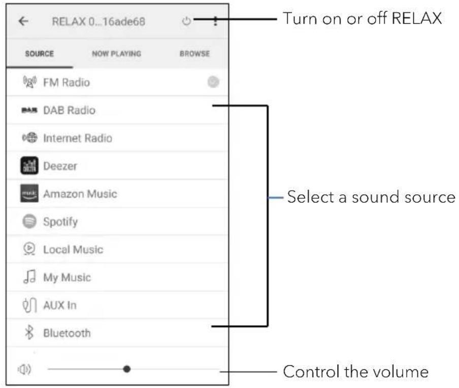 SONORO Relax SO810 S - Using UNDOK™ app to control RELAX - 4