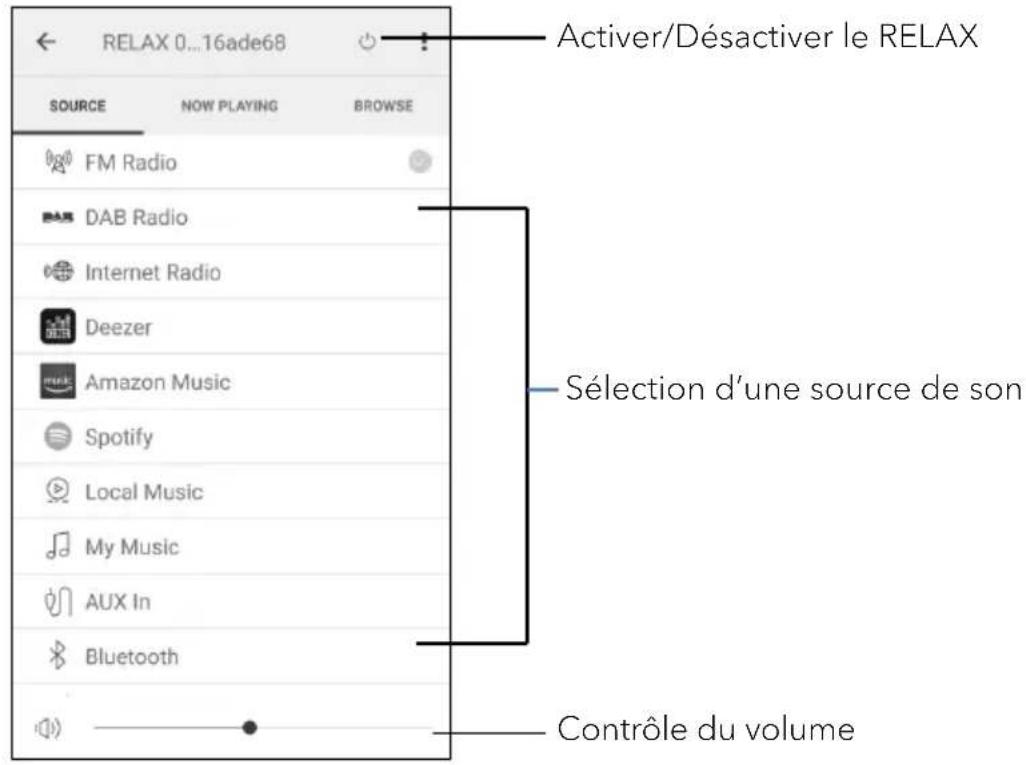 SONORO Relax SO810 S - Utilisation de l'appli UNDOK MD pour contrôler le RELAX - 4