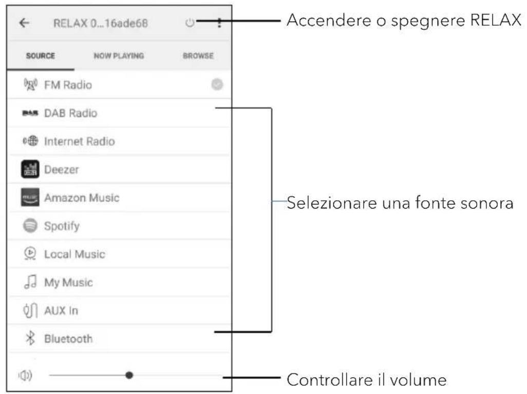 SONORO Relax SO810 S - Uso dell'app UNDOK™ per controllare RELAX - 4