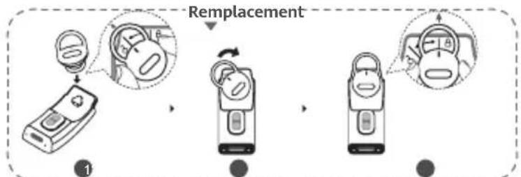 HUAWEI TalkBand B6 - Retrait et remplacement de l'embout - 3