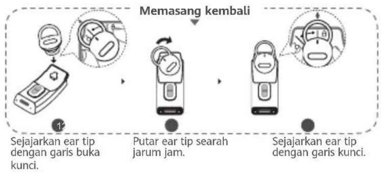 HUAWEI TalkBand B6 - Melepas dan memasang kembali ear tip - 2