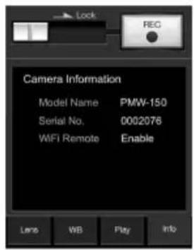 SONY PMW150 - Les affichages de la télécommande Wi-Fi - 4
