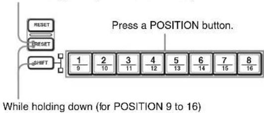 SONY BRCH900 - To select positions 9 to 16 - 3