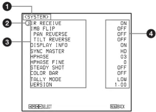 SONY BRCH900 - Menús de ajuste - 1
