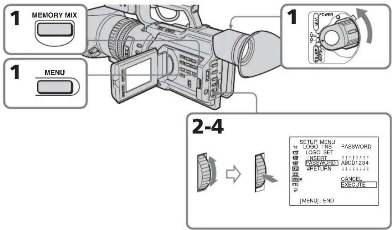 SONY DSRPD170P - Changing your password - 1