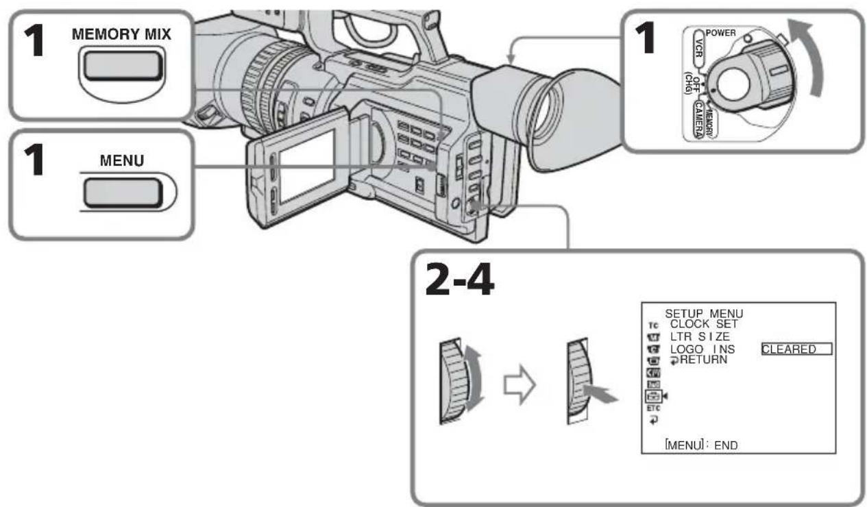SONY DSRPD170P - Restablecimiento de la configuración completa para la función de insertión automatica del logotipo - 1