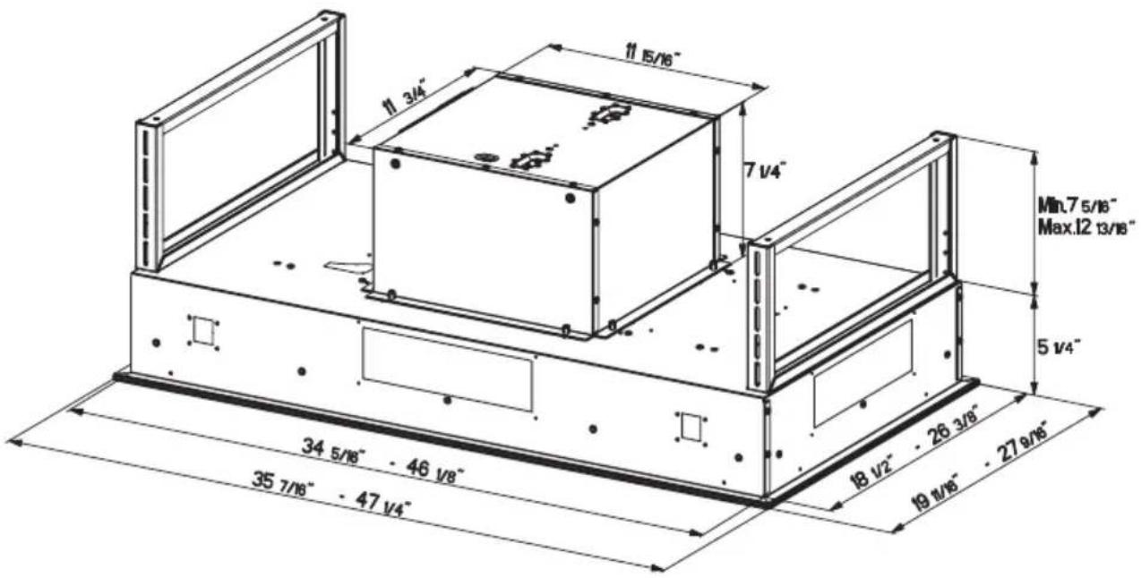 FABER STRTIS48SSNB - RANGEHOOD DIMENSIONS - 1