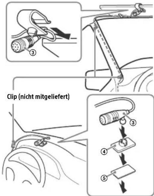 SONY XAV1500 - Installieren des Mikrofons - 1