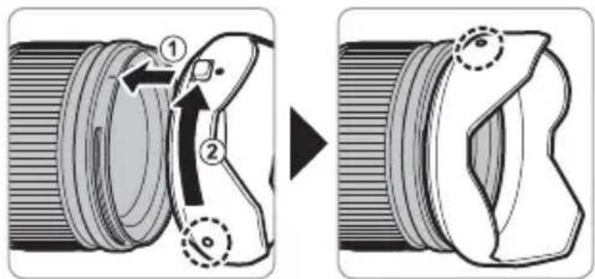 FUJIFILM GF23mmF4 R LM WR - Colocación del parasol - 1