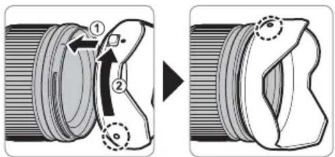 FUJIFILM GF23mmF4 R LM WR - Vastavalosuojuksen kiinnittäminen - 1