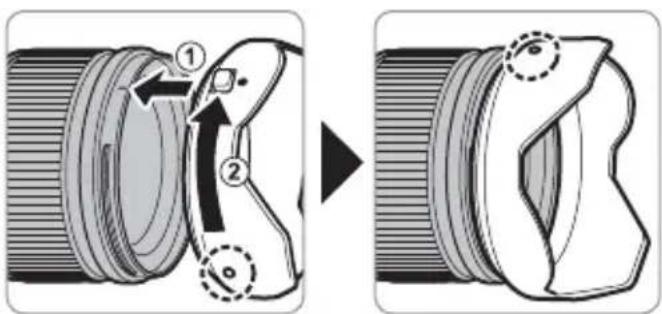 FUJIFILM GF23mmF4 R LM WR - Anbringen der Sonnenblende - 1