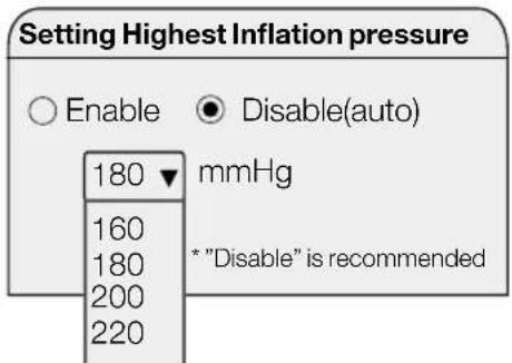 MICROLIFE WatchBP O3 - Réglage de la pression maximale de gonflage - 1