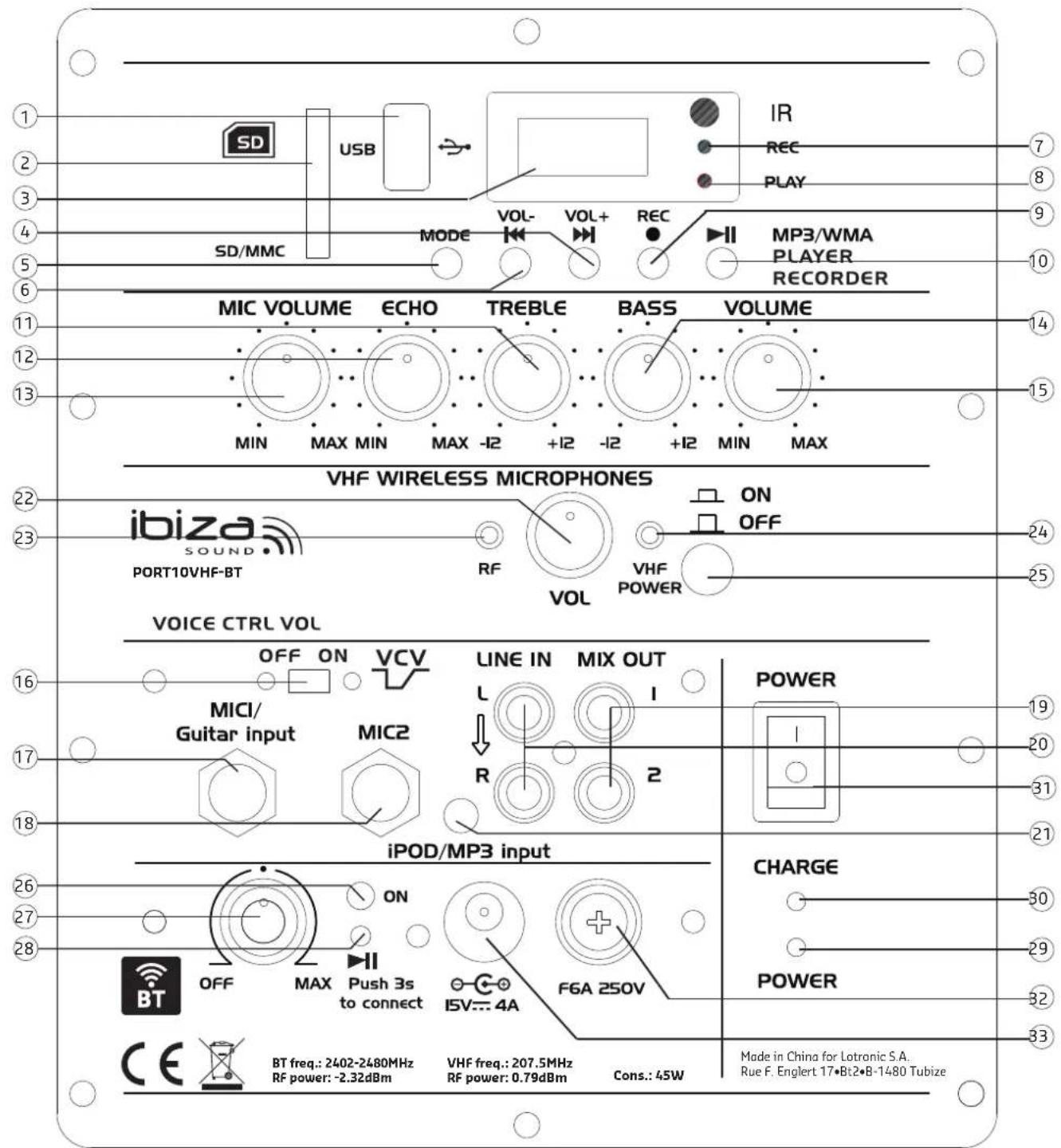 IBIZA SOUND PORT10VHFBT - 1