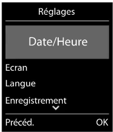 GIGASET E380A Care - Sous-menus - 2