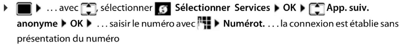 GIGASET E380A Care - Désactivation de la présentation du numéro pour le prochain appel - 1