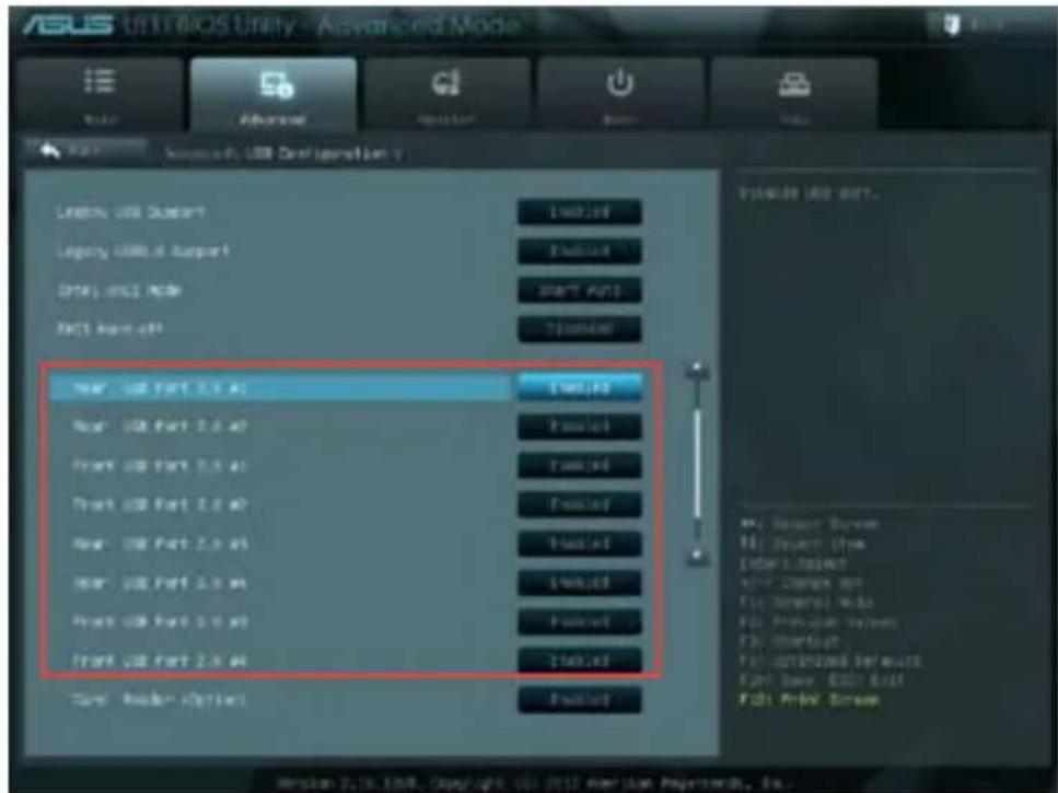 ASUS BM6635 - Configurazione delle porte USB tramite il BIOS - 1
