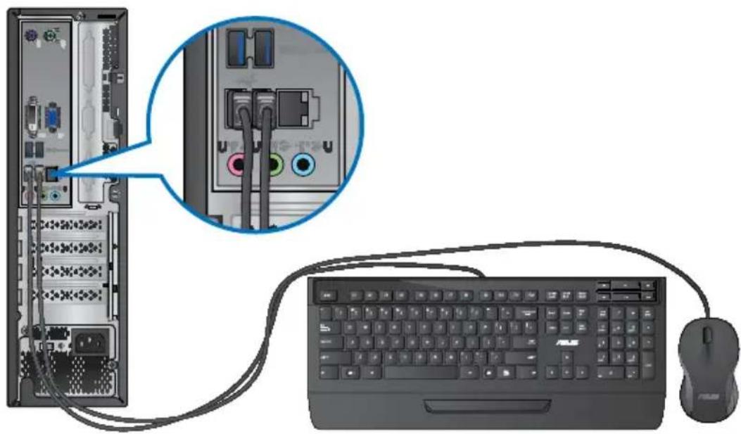 ASUS BM6635 - Conexión de un teclado USB y un ratón USB - 3