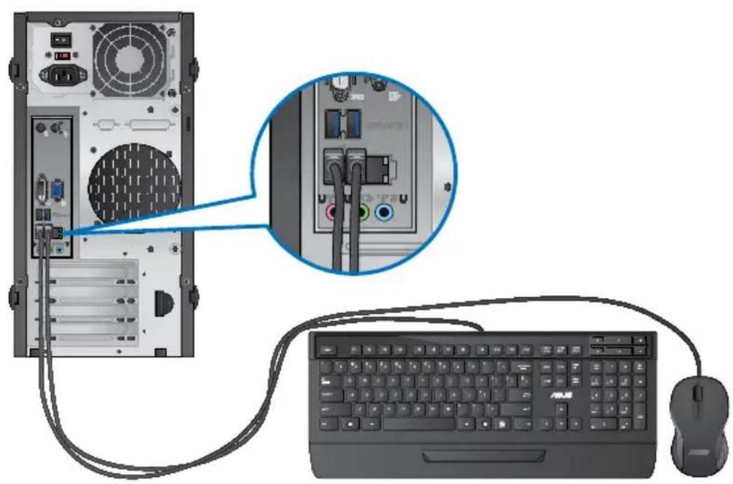 ASUS BM6635 - Conexión de un teclado USB y un ratón USB - 2